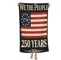 Serviette de plage semi-saisonnière des États-Unis en gros, design étoiles et rayures commémoratif du 250e anniversaire de l'Amérique, super absorbante