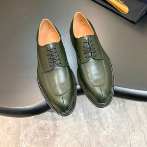 Chaussures habillées formelles pour hommes, style italien, en cuir pleine fleur, fabriquées à la main, à enfiler, type Derby - Product Image 3