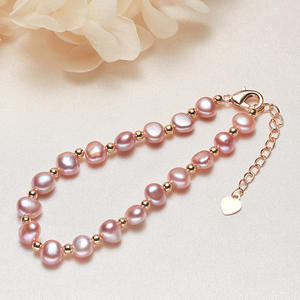 Manufacturer Direct Supply Simple Orange Fashion Cuff <b>Bracelet</b> <b>for</b> <b>Girls</b> Freshwater Irregular Baroque Pearl Zhuji Real Pearl - Product Image 3