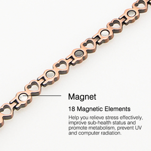 Bracelets Énergétiques en <span class=keywords><strong>Cuivre</strong></span> et Acier Inoxydable 316L ECAMAZ Heart Quantum Energy Science avec Pierre Minérale et Thérapie Magnétique, Breloque Noire, Cadeau - Product Image 6