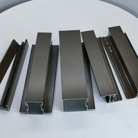 Profilé d'extrusion en aluminium anodisé 6063 T5 personnalisé avec revêtement en poudre pour portes et fenêtres CNC et services de coupe disponibles