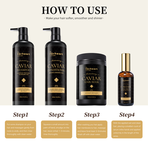OEM Kundenspezifisches Logo Kaviar-Extrakt Luxus Afro-Haarpflege-Set Produkt Organisches Protein-Kaviar-<span class=keywords><strong>Shampoo</strong></span> und Conditioner - Product Image 2