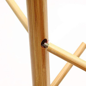 Organisateur de tasses à café et à thé écologique en bambou avec 6 crochets, support de séchage pour tasses, porte-tasses en bambou écologique - Product Image 4