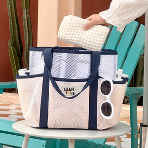 Sac de plage et de bain de grande capacité en maille, idéal pour les croisières, les balsades en <span class=keywords><strong>bateau</strong></span> et la gym, avec bandoulière réglable et poignée de transport portable - Product Image 1