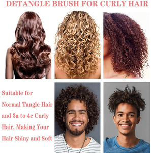 Popular del pelo Afro América 3A a 4C rizado ondulado <span class=keywords><strong>Crespo</strong></span> ¿4 piezas de cerdas de Nylon cepillo desenredante/ - Product Image 5