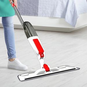 Serpillère rotative à 360° avec tampon en microfibre plat, essorage facile et manche télescopique pour la maison et le bureau - Product Image 4