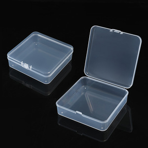 Transparent <b>Plastic</b> Square <b>Storage</b> Box 8.5cm Jewelry Earplug Spare Parts Fishing Tackle Organizer With Lid Eco Friendly PP - Product Image 2