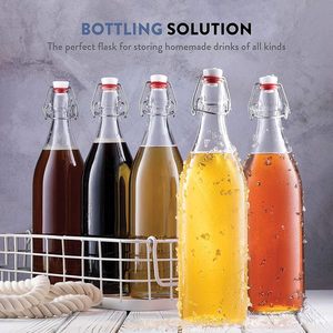 Botella de Vidrio Cuadrada Transparente de 250 ml, 500 ml, 1 L para Agua o Vino con Tapón de Rosca - Product Image 2