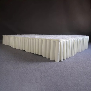 Modern Skirting Props Ruffled Stage Skirt Milk Silk Material Stage Apron for Wedding Party Events Theater Decor-Custom Size - Product Image 1