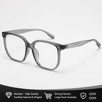 Lunettes carrées surdimensionnées pour hommes et femmes, monture TR90 avec accent métallique, anti-lumière bleue, protection UV400, lunettes de lecture optiques, 8 couleurs, OEM