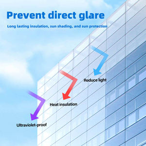 Oro Plata Aislamiento térmico Protección DE PRIVACIDAD Película de construcción Ventanas DE LA CASA Película de espejo vidrioso decorativo - Product Image 2