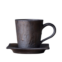 Tasse à café en céramique de style vintage japonais avec soucoupe Ensemble de tasses de petit-déjeuner en porcelaine rétro européenne de luxe à usage domestique exquis