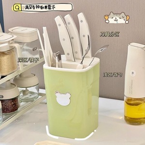 ที่วางมีดครัวพลาสติกแบบมีรูระบายน้ำสำหรับวางบนเคาน์เตอร์ลายหมี - Product Image 2