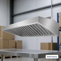 Kap Ventilasi Dapur Komersial Bahan Stainless Steel dengan Filter Baffle untuk Restoran