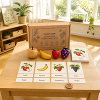 Jeu de correspondance botanique en bois personnalisé avec cartes éducatives, jouet Montessori pour la maternelle, développement précoce du langage et cognitif pour tout-petits