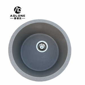 Évier de cuisine carré à un trou en <span class=keywords><strong>granit</strong></span> composite <span class=keywords><strong>gris</strong></span> pierre, à poser sous plan, avec égouttoir, à bas prix pour usage domestique - Product Image 1