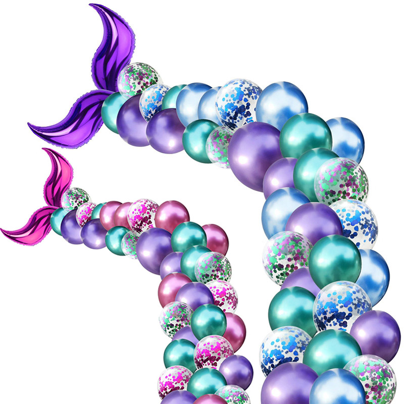 S-образный надувной шар из фольги «сделай сам», хвост русалки, надувные воздушные шары для детей, день рождения, Русалка, товары для вечеринки, свадебные украшения
