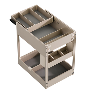 Unités de rangement de cuisine en aluminium à montage latéral avec porte-bouteilles et panier coulissant écologique pour armoires - Product Image 6