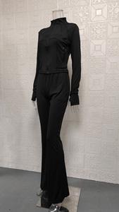 Completo da Donna Pronto per la Spedizione, Aderente, Tinta Unita, Casual, per Jogging, Due Pezzi - Product Image 6