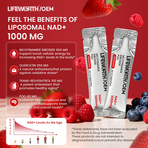 مكمل غذائي لتعزيز NAD+ من لايفوورث، 1000 ملغ ريسفيراترول، يدعم الشيخوخة الصحية والصحة الأيضية والطاقة، بنكهة الفراولة للبالغين - Product Image 4