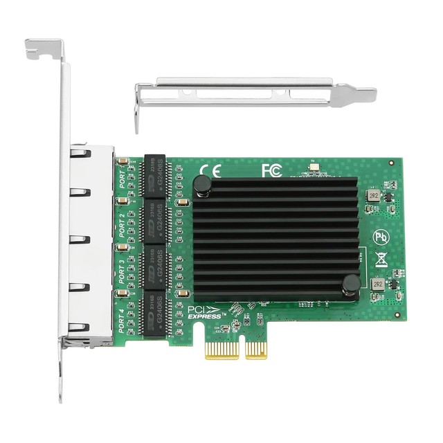 Four-port Gigabit network card PCI-E X1 interface 81114-port Gigabit server network card aggregation soft router PCIE