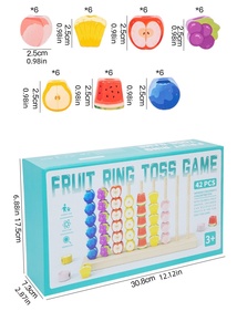 Nuovo <span class=keywords><strong>Gioco</strong></span> Educativo Montessori in Legno per Bambini, Blocchi Impilabili e Perline per l'Apprendimento Creativo e l'Ordinamento dei Frutti - Product Image 6