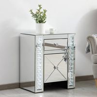 Lampe de chevet avec miroir à LED, diamant écrasé, qualité supérieure, table de nuit, miroir, à LED