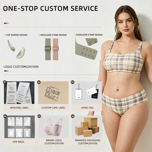 Sujetadores de maternidad y <span class=keywords><strong>lactancia</strong></span> sexy de corte bajo con escote pronunciado, sin aros, minimizadores, de talla grande, con diseño a cuadros, estilo balconette, personalizados, para venta transfronteriza, con embalaje personalizado - Product Image 5