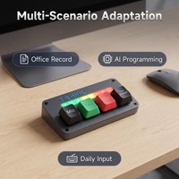 Mini Teclado Personalizado TISHRIC AI de 4 Teclas RGB, Teclado Macro con Entrada de Voz, Teclado Macro USB con Cable para Juegos, Trabajo, Transacciones, Laptop, PC