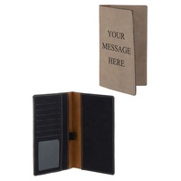 Porte-chéquier en similicuir gravable au laser avec logo personnalisé, porte-documents en cuir PU à double pliage pour chèques bancaires, vente en gros