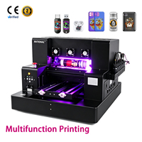 Imprimante UV DTF A4 à plat pour bureau, mini jet d'encre LED, pour impression sur tasses, cylindres, cartes plates, acryliques, bouteilles, coques de téléphone, format A3 A4