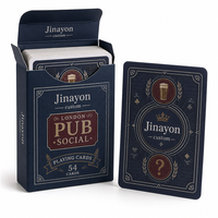 Cartes à jouer promotionnelles Jinayon personnalisées pour pub britannique, jeu de société en papier couché 300g avec feuille d'argent mate