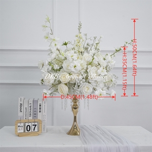 Arrangement de fleurs artificielles en soie réaliste, roses, décoration de centre de table de mariage, rentrée scolaire - Product Image 2