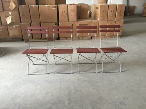 <span class=keywords><strong>Chaise</strong></span> pliante portable <span class=keywords><strong>en</strong></span> métal style bistrot avec lattes <span class=keywords><strong>en</strong></span> <span class=keywords><strong>bois</strong></span> <span class=keywords><strong>d</strong></span>'<span class=keywords><strong>acacia</strong></span> pour jardin, balcon, terrasse, café <span class=keywords><strong>en</strong></span> extérieur - Product Image 4