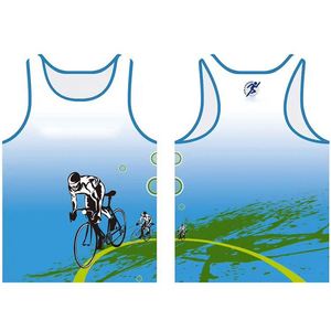 Unisex Casual Crew Neck Sports Polyester Sleeveless Running Gym Tank Top Custom Quick Dry Sublimation Breathable <b>Mesh</b> Marathon - Product Image 1