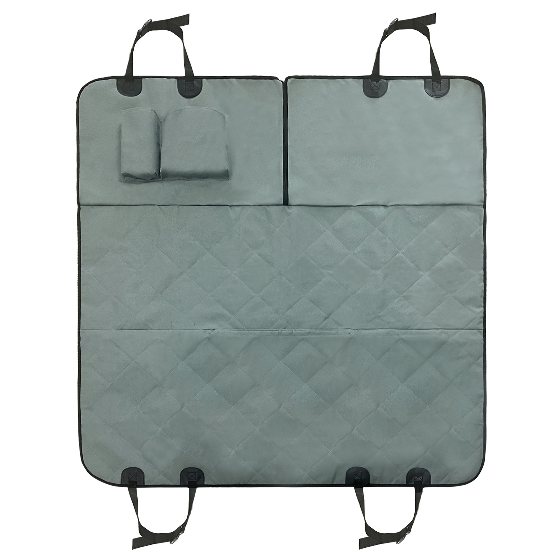 Gray quilted window zipper