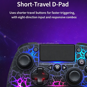 Manette <span class=keywords><strong>de</strong></span> jeu sans fil Bluetooth RGB 1200 mAh à motif craquelé pour console <span class=keywords><strong>de</strong></span> jeu PS4 Slim Pro avec vibration turbo et six gyroscopes - Product Image 5