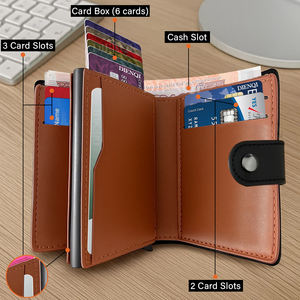 Rfid cüzdan kredi kart tutucu Bifold para çanta <span class=keywords><strong>Pop</strong></span> <span class=keywords><strong>up</strong></span> Metal kasa Hasp akıllı ince erkek çanta çile cüzdan ile erkekler için - Product Image 4