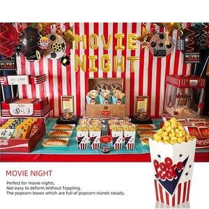 Cajas de contenedores de palomitas de maíz para cine, cajas con diseño de moda, rayas rojas, blancas y azules, <span class=keywords><strong>46</strong></span> Oz - Product Image 3