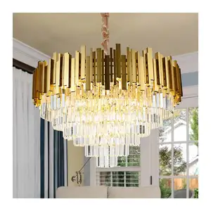 Luxury Modern Ceiling Hot Sell Lobby Ceiling E27 Heads Decorative Glass Luxury Crystal Antique Brass Large Hotel Chandelier