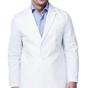 Bata de Laboratorio Unisex Blanca de Alta Calidad, Tela de Lana Peinada, Detección de Agujas, Colores/Logotipo Personalizables, Diseño de Talla, Uso Médico Hospitalario - Product Image 3
