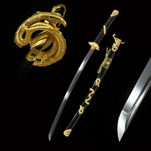Sabres Longquan de 110 cm, forgés à la main, en une seule pièce, sabres ornementaux Serpent Doré, sabres samouraï fins, ornements, katanas en acier à haute teneur en carbone - Product Image 1