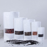 Chine pochettes de support en papier kraft blanc de haute qualité Type de fenêtre à fermeture éclair doublure en feuille d'aluminium fenêtre en plastique PET/PE/BOPP