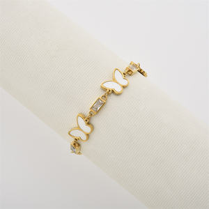 Pulseras de boda de Plata de Ley 925 más vendidas, pulseras de cadena con abalorio de mariposa - Product Image 2