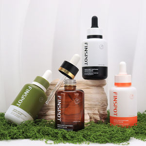 Flacon compte-gouttes en verre bicolore unique de 60ml de luxe 2oz vide vert blanc bleu noir flacon de sérum cosmétique compte-gouttes - Product Image 6