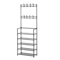 2024 Meuble de Rangement Personnalisé en Métal pour Manteaux, Vêtements et Sacs, Support de Sol Pliable pour Chaussures, Idéal pour Chambre ou Dortoir, Crochets et Cintres les Plus Vendus