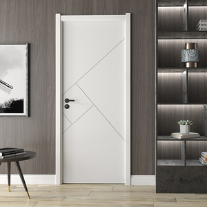 Porte Interne per Camera da Letto in Legno Massello di Alta Qualità, Verniciate di Bianco, Colore Personalizzabile, Design Moderno, Porte a Battente per Supermercati e Ville - Product Image 6