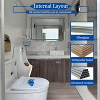 Promotion : Remorque WC Mobile 2 Postes à Essieu Unique avec Urinoir et Lavabo pour Événements Extérieurs et Chantiers de Construction