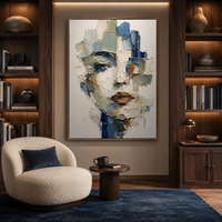 Peinture à l'huile abstraite premium sur toile texturée, art mural moderne, décoration intérieure contemporaine pour hôtel et maison