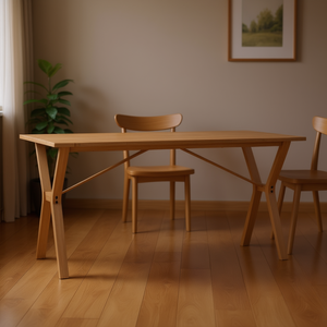 Table à manger AEIS&ASG Pappeerac en bois de pin massif, rectangulaire, style scandinave moderne, mobilier pour la maison, 6 places - Product Image 2